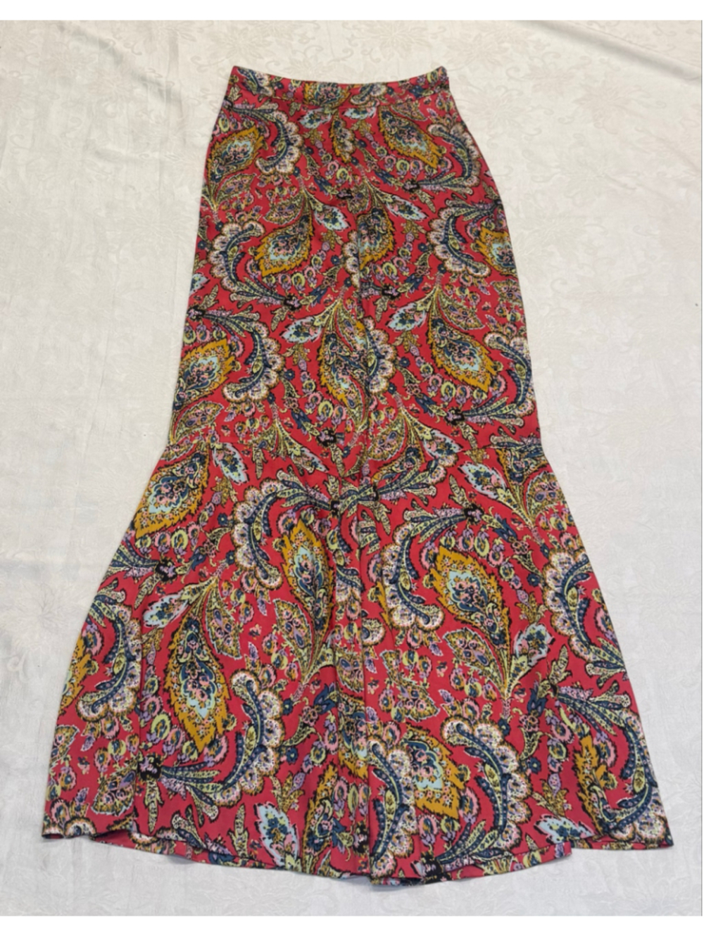 cinq a sept Red Paisley Wide-Leg Pants - Picture 4 of 6